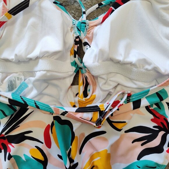 Beach Betty by Miracle Brands One Piece Swimsuit Women Size L Colorful Floral - Picture 11 of 12